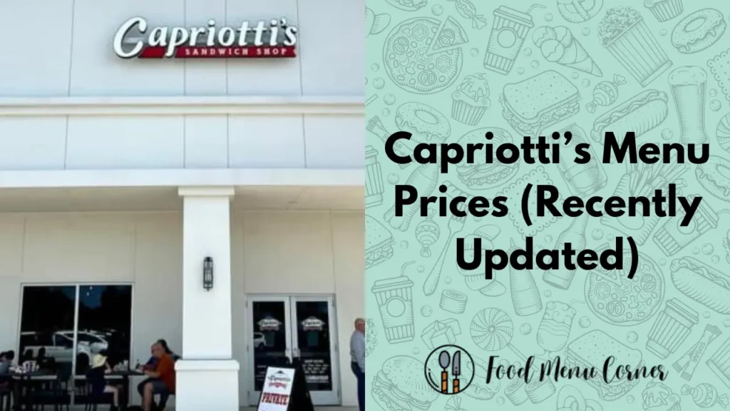 capriotti’s menu prices food menu corner