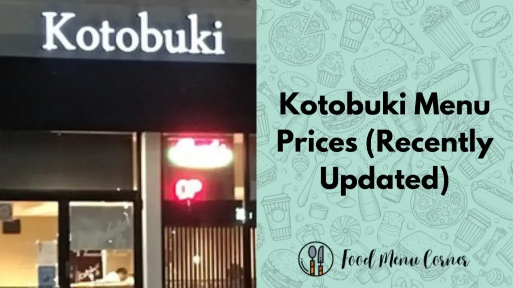 kotobuki menu prices food menu corner