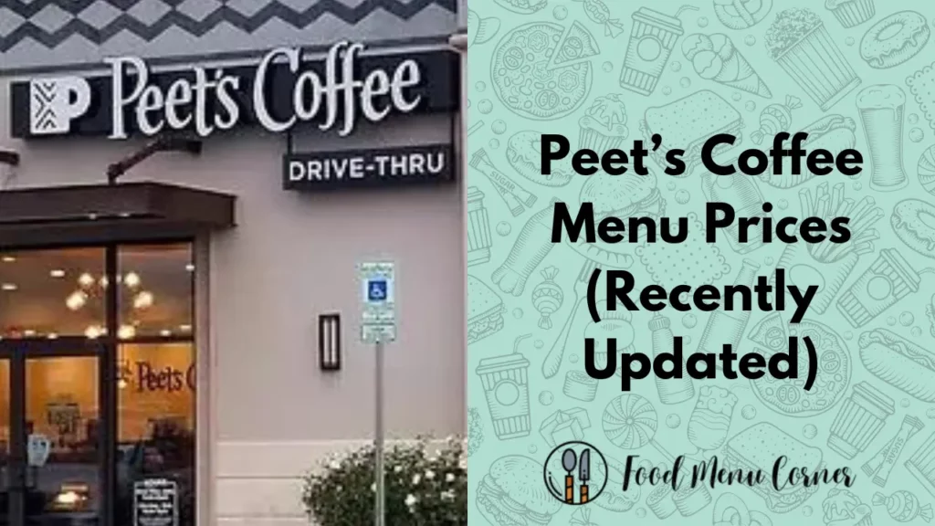 peet’s coffee menu prices food menu corner