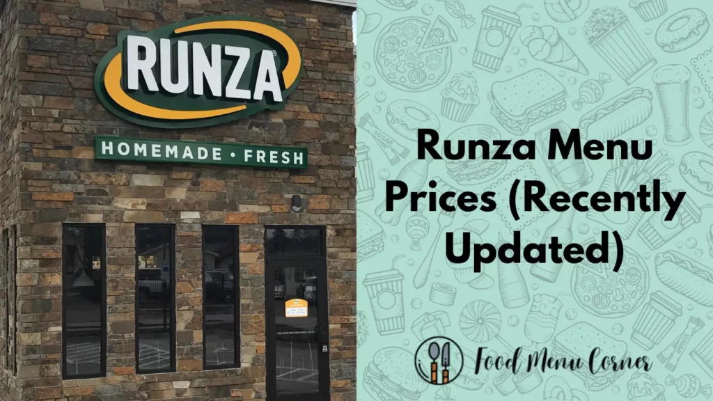 runza menu prices food menu corner