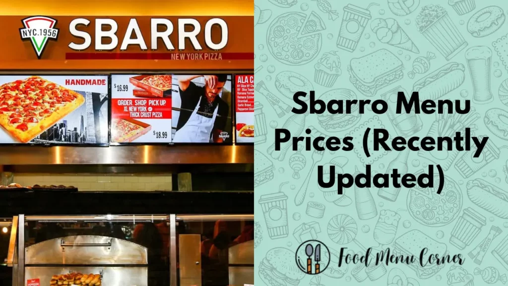 sbarro menu prices food menu corner