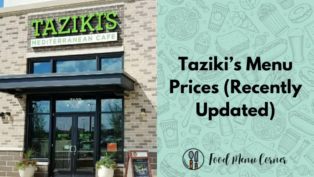 taziki’s menu prices food menu corner