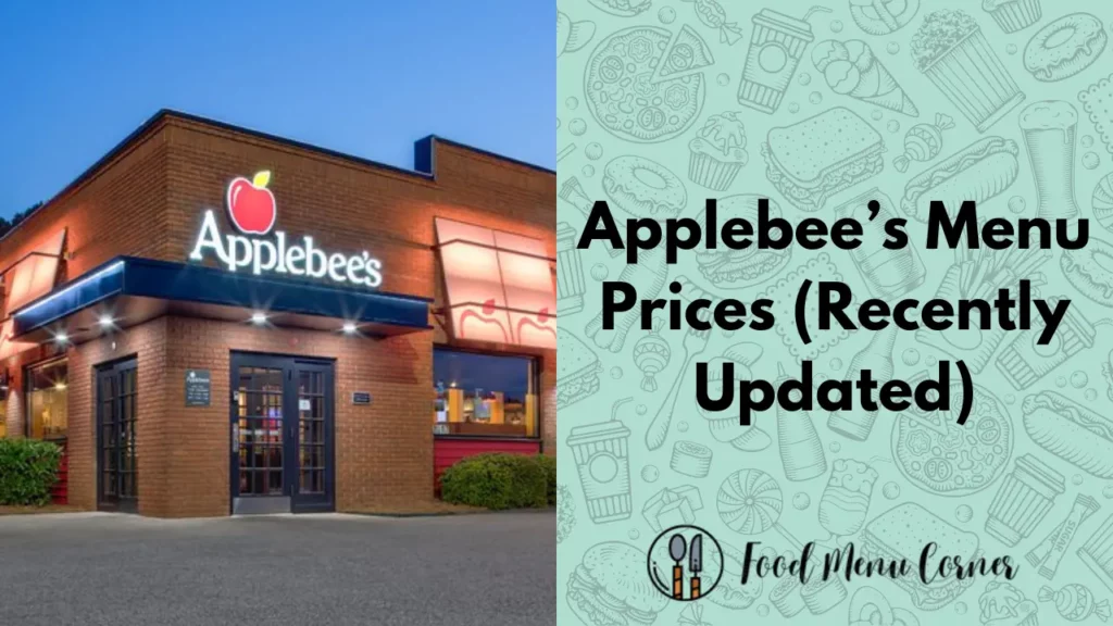 applebees menu prices food menu corner